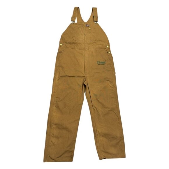 DICKIES Wheat Brown OVERALLS Coveralls Work Wear Mechanic Carpenter Pants 40x32 - Picture 1 of 7